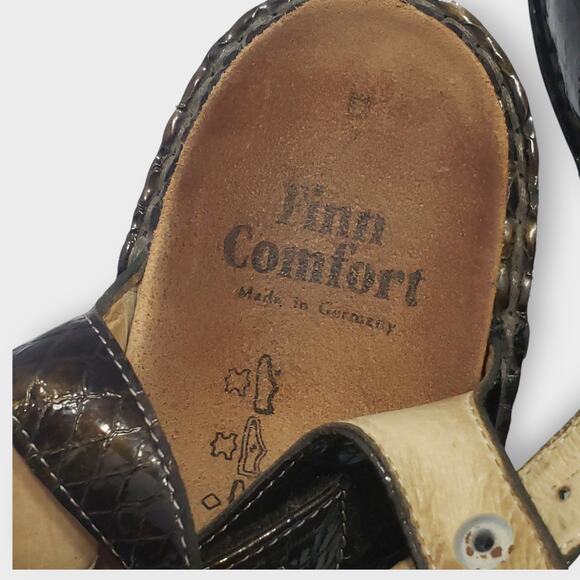 Finn Comfort Womens Adana Brown Patent Leather T-Strap Sandals Sz 7 - Picture 10 of 13